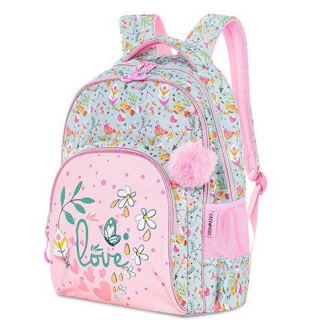 Eazy Kids School Bag Set of 2 With Pencil Pouch (Love Pink)