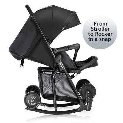 Teknum Stroller with Rocker & Red Diaper Tote Bag – Black.