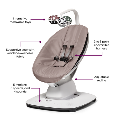 4moms MamaRoo Multi-Motion Baby Swing, Bluetooth Enabled with 5 Unique Motions
