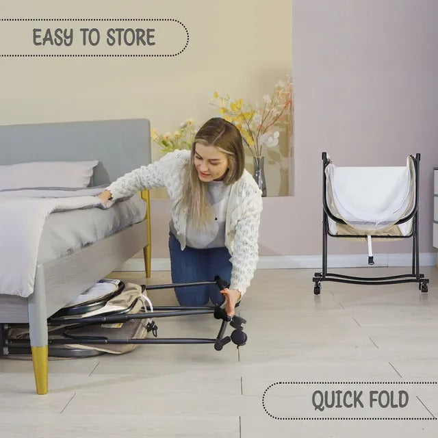 Teknum 3-in-1 Baby Cot, Cradle With Mosquito Net – Ivory