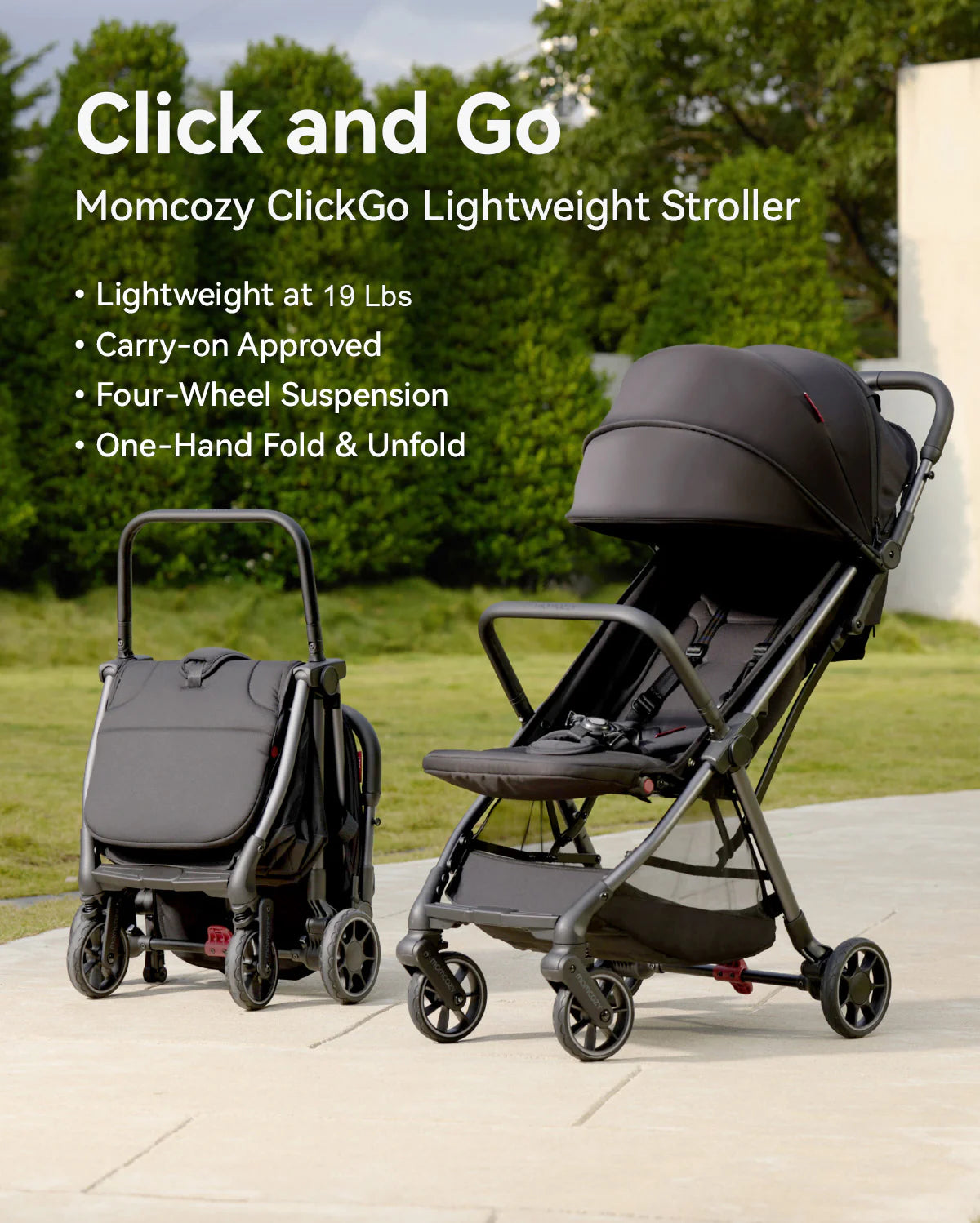 Momcozy Click and Go Lightweight Stroller (Black)