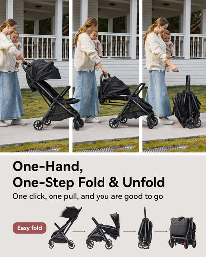 Momcozy Click and Go Lightweight Stroller (Black)