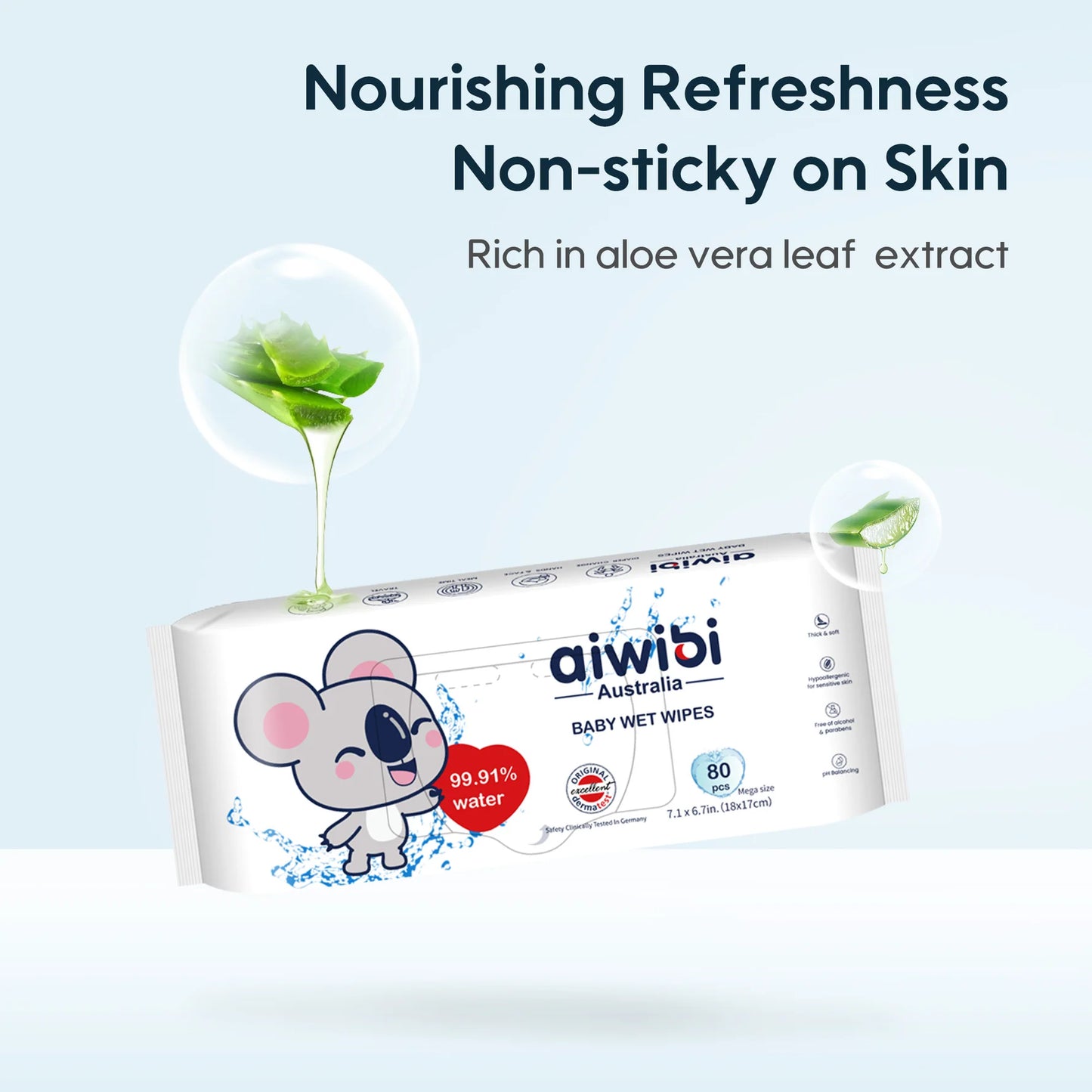 Aiwibi Baby Water Wipes D-Penthanol (80 Pcs)