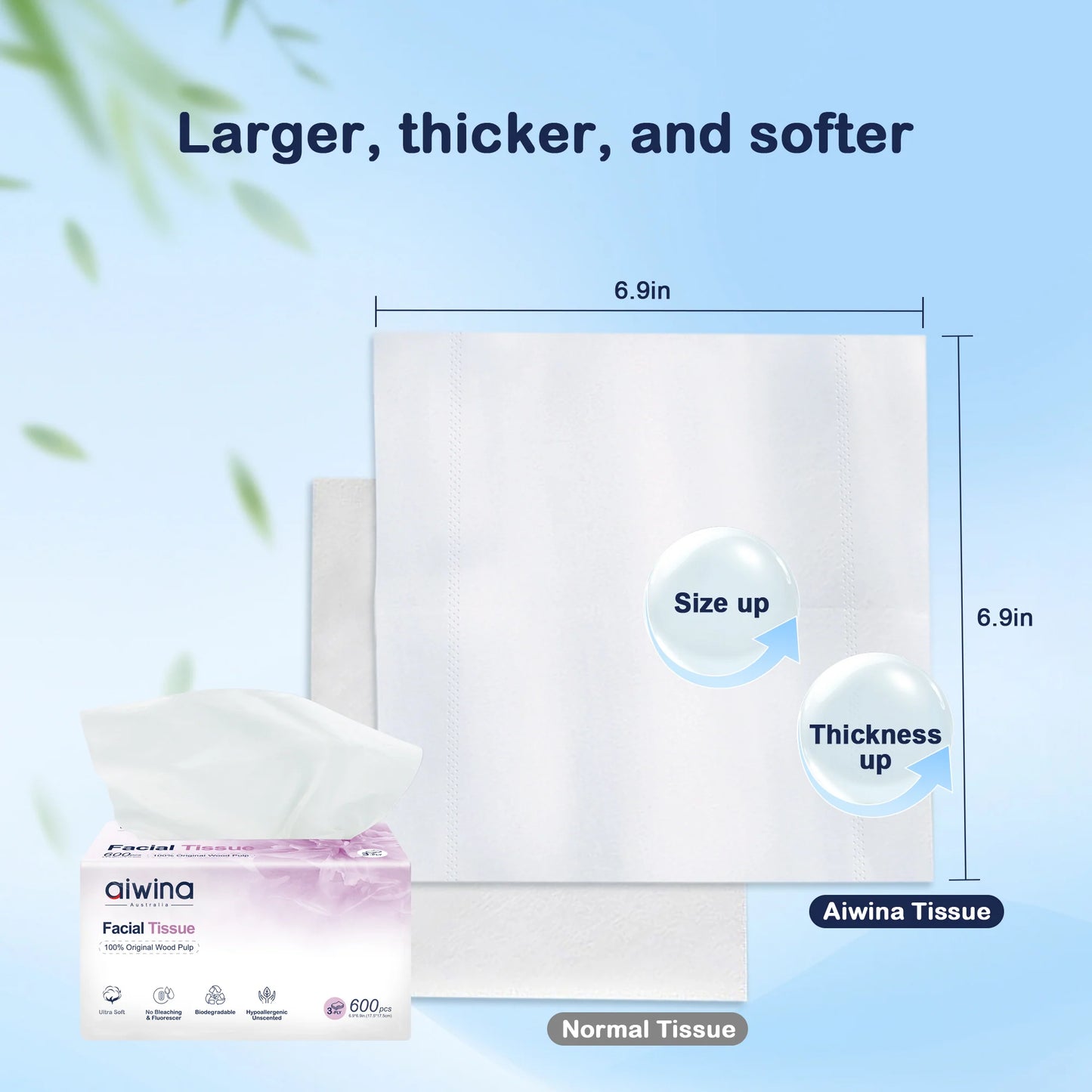 Aiwina Facial Tissue 2ply - Pack of 8 (200's)