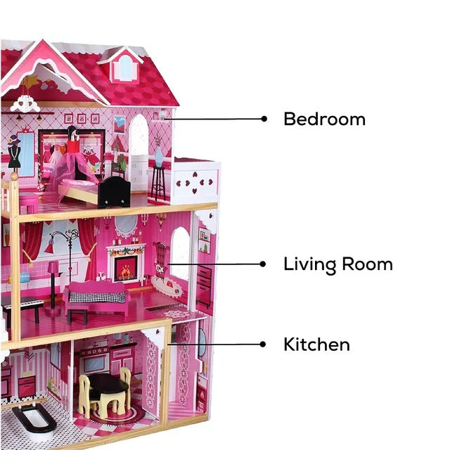Little Story Wooden Dollhouse Triple Floor Extra Large – Pink