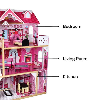 Little Story Wooden Dollhouse Triple Floor Extra Large – Pink