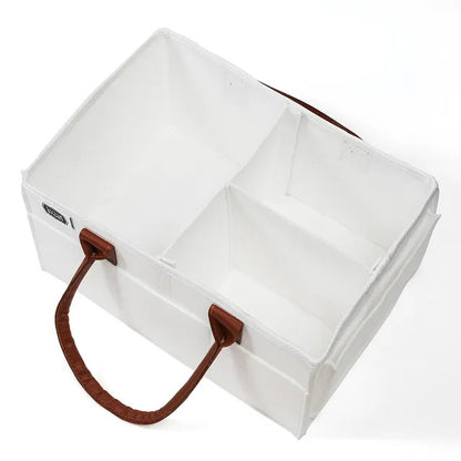 Little Story Diaper Caddy And Travel Pouch Medium – White