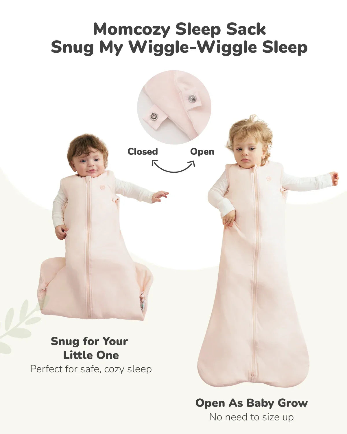 Momcozy Sleep Sack (Pink, Large, 12-24 Months)