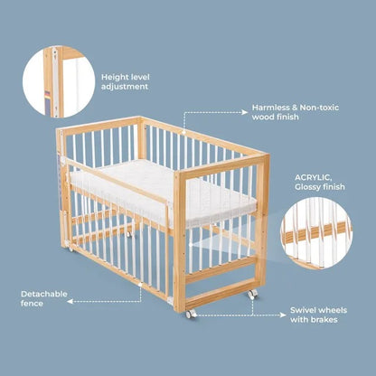 Teknum Prism 4-in-1 Convertible Crib with Mattress – White.