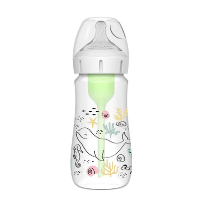 Dr. Brown's 9 oz/270 mL PP W-N Anti-Colic Options+ Designer Bottle, Ocean Whale Design, 1-Pack