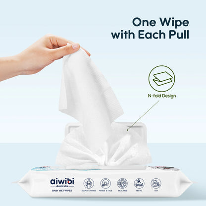 Aiwibi Baby Water Wipes D-Penthanol (80 Pcs)