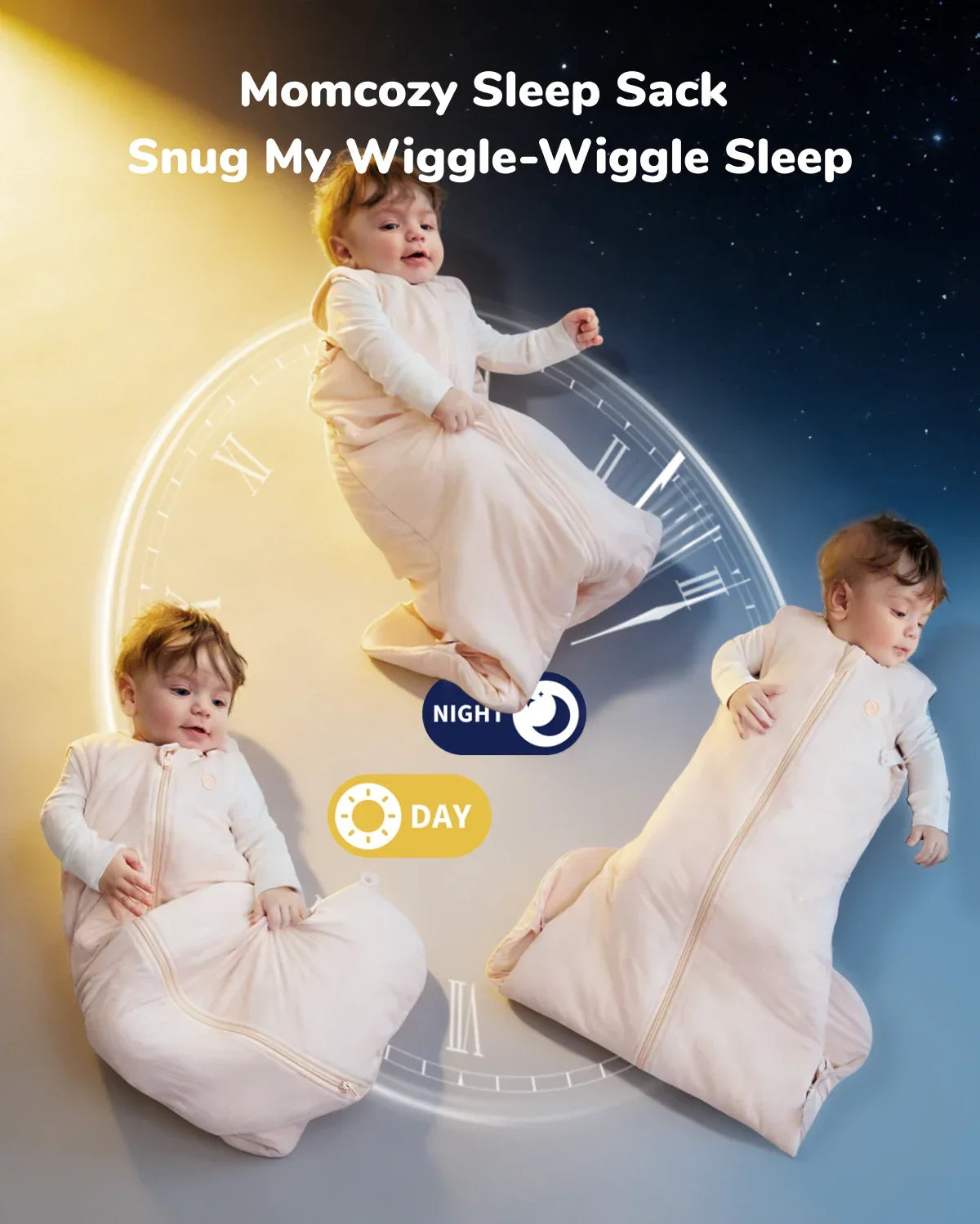 Momcozy Sleep Sack (Pink, Large, 12-24 Months)