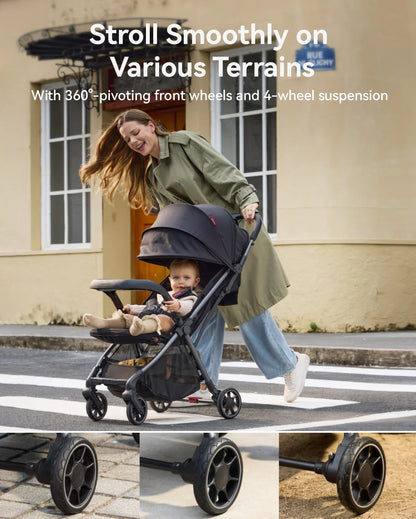 Momcozy Click and Go Lightweight Stroller (Black)
