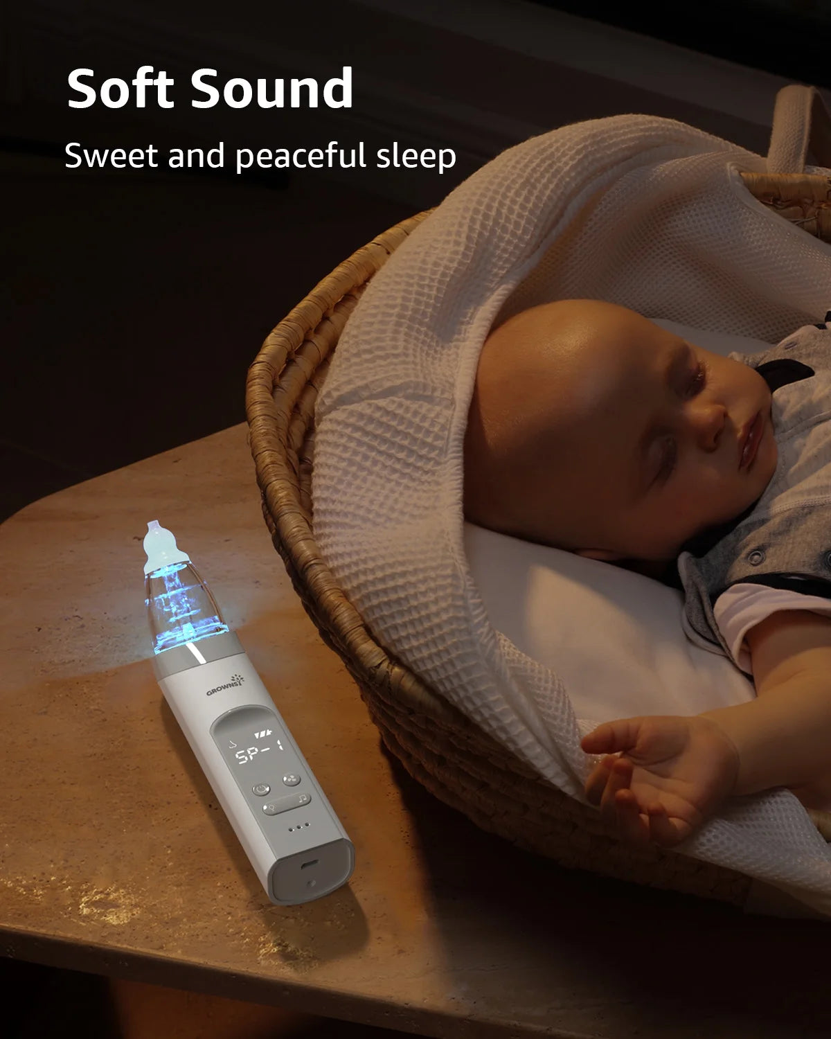Grownsy Electric Baby Nasal Aspirator With 3 Silicone Tips