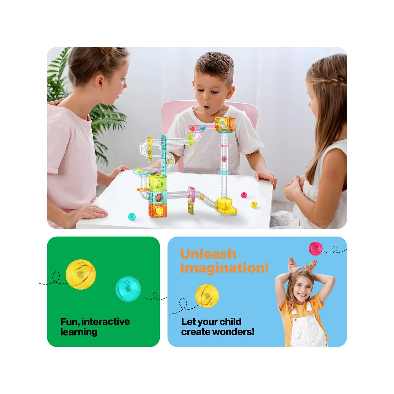 Picasso Magnetic Marble Run Launchr 80Pc
