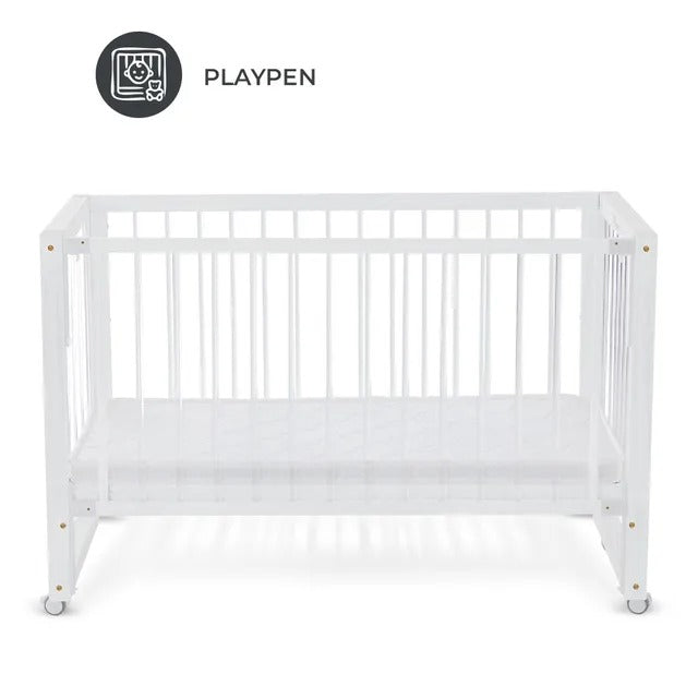 Teknum Prism 4-in-1 Convertible Crib with Mattress – White