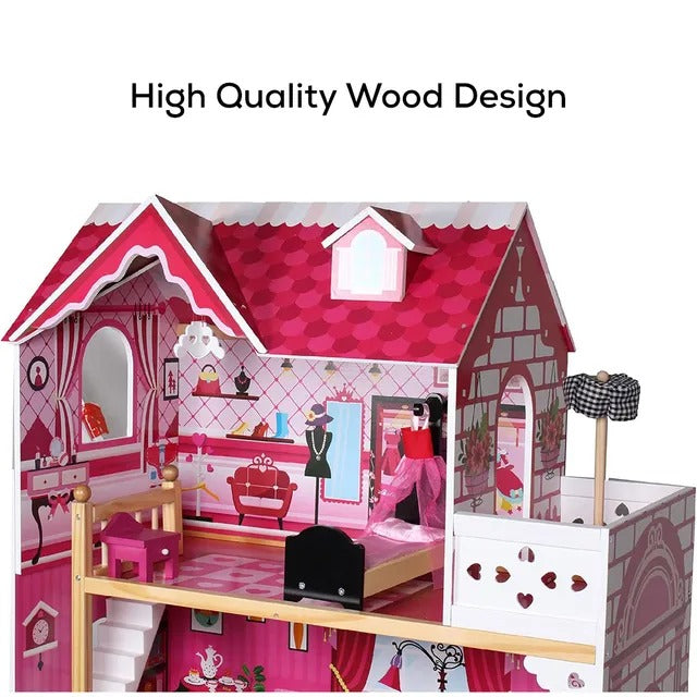 Little Story Wooden Dollhouse Triple Floor Extra Large – Pink