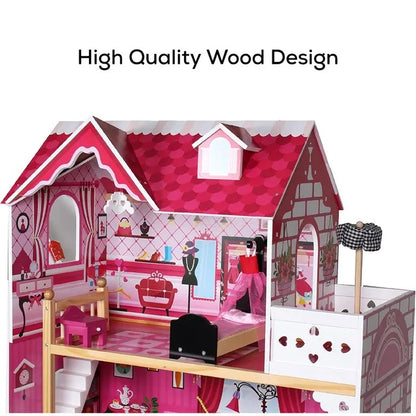 Little Story Wooden Dollhouse Triple Floor Extra Large – Pink