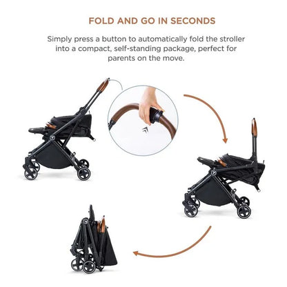 Teknum Black Compacto Auto-Fold 360° Reversible Stroller