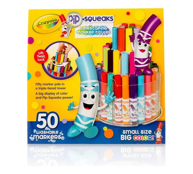Crayola Pip-Squeaks Washable Mini Marker Set – Multicolor, 50 Pcs