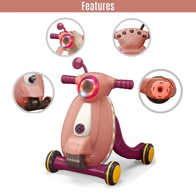 Little Story Multifunctional Baby Walker With Light – Pink