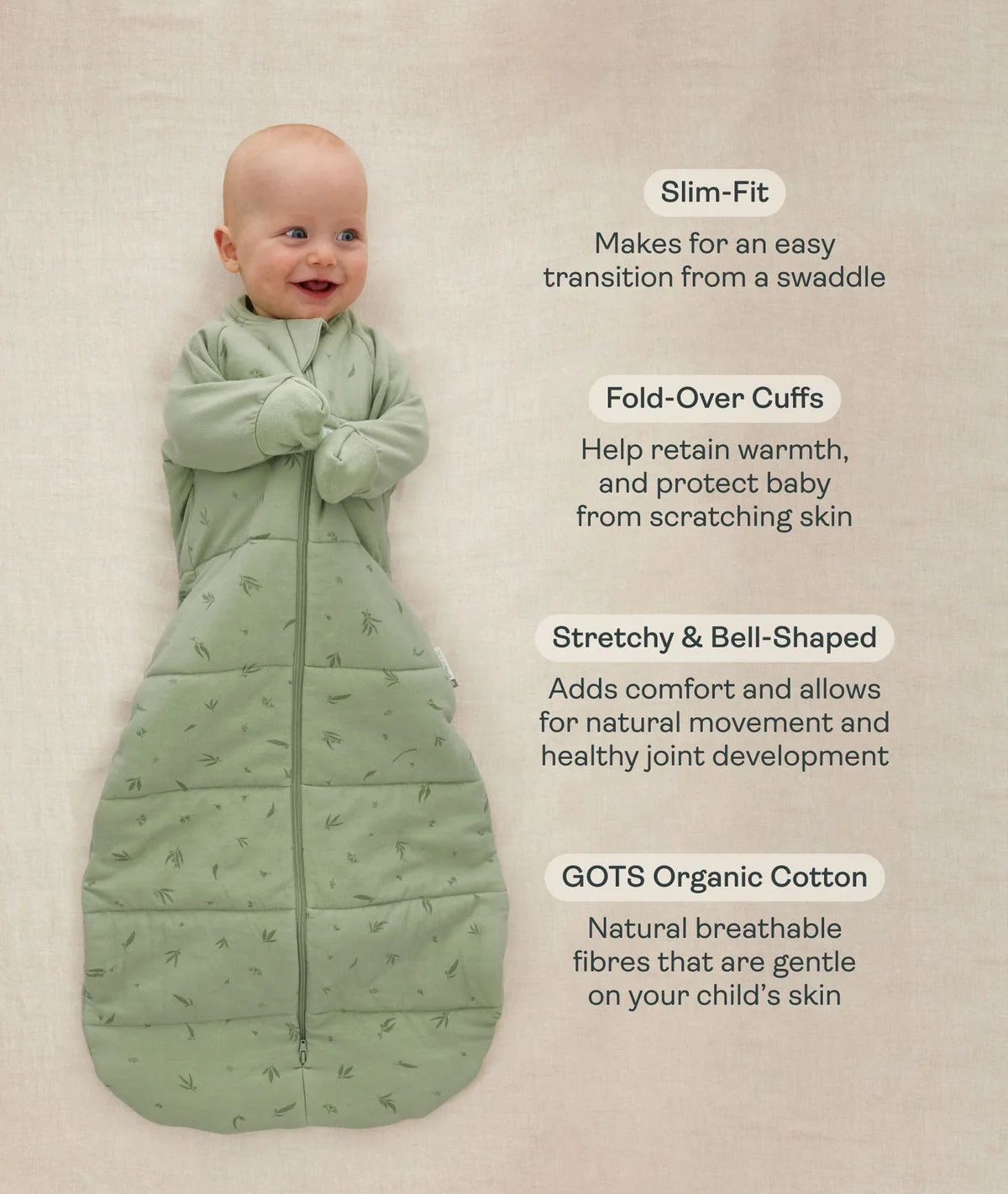 ErgoPouch Jersey Sleeping Bag with Sleeves (3-12 months)