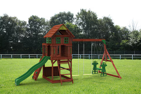 Kiddoro Playful Peaks Swing Set (548.64 cm x 236.22 cm x 304.8 cm)