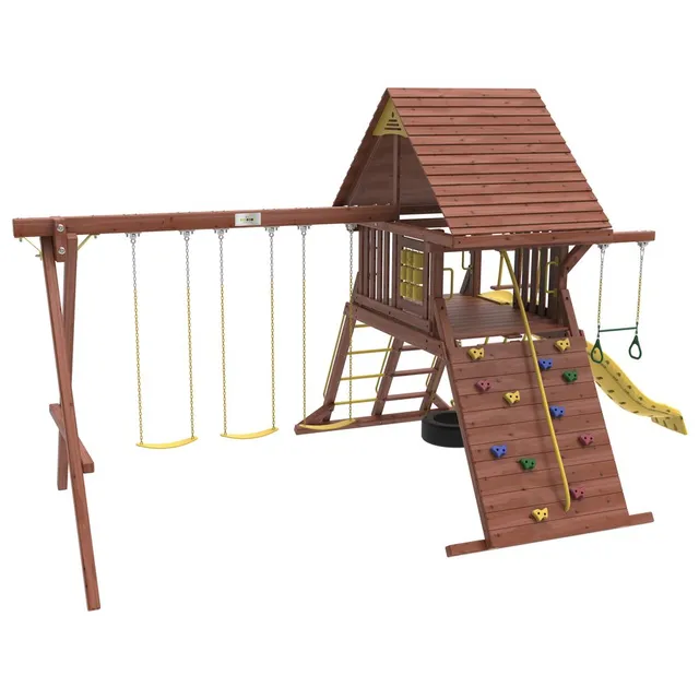 Kiddoro Discovery Den Swing Set (652.7 cm x 307.3 cm x 365.7 cm)