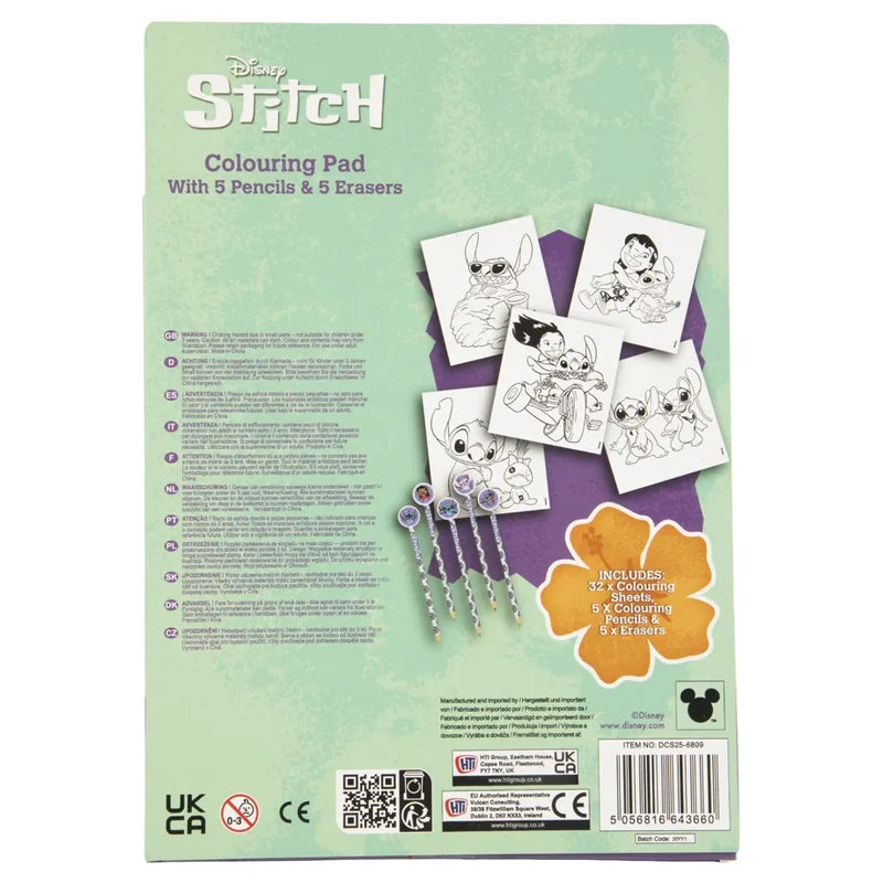 Disney Stitch Colouring Book with Pencils