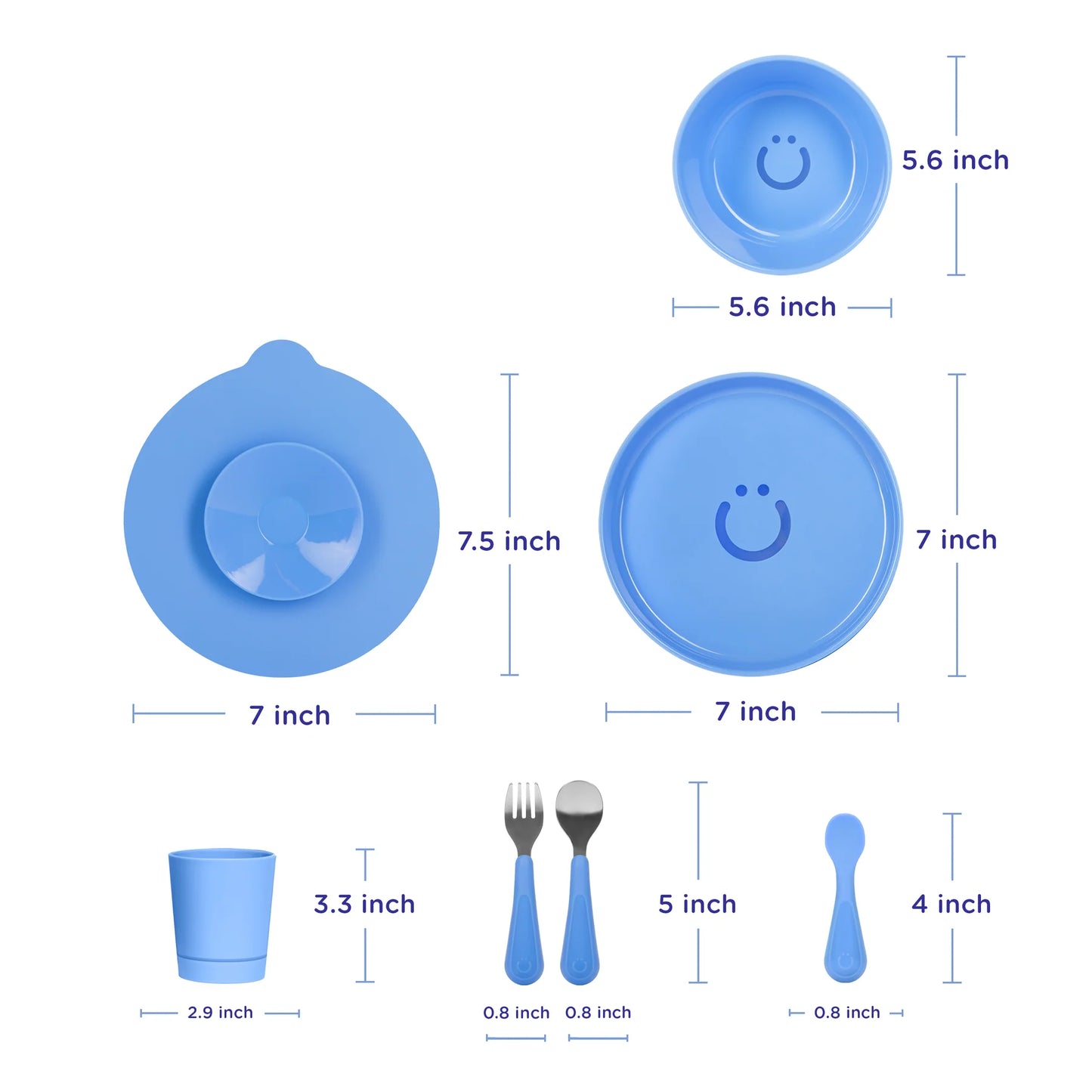 Ubbi Feeding Set (Plate, Bowl, Cup, Utensils, Suction  Cup)
