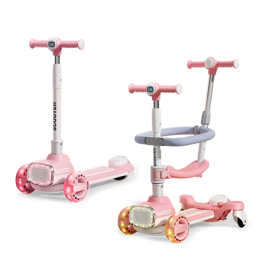 Little Story Kids Scooter w/ Ride On & Push Handle