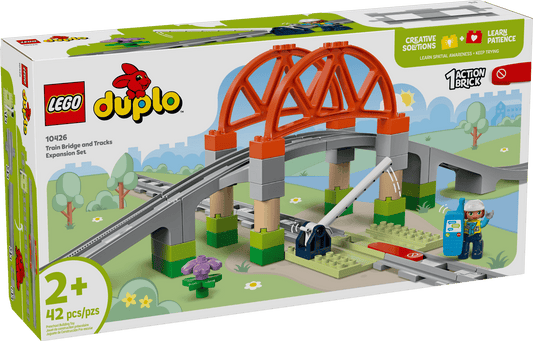 LEGO DUPLO - Train Bridge and Tracks Expansion Set - 42 Pieces