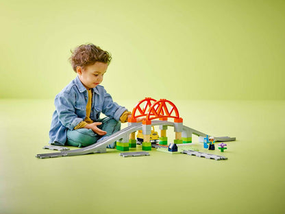 LEGO DUPLO - Train Bridge and Tracks Expansion Set - 42 Pieces