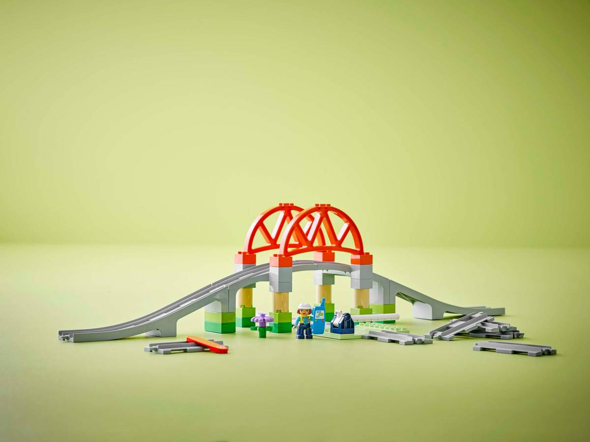 LEGO DUPLO - Train Bridge and Tracks Expansion Set - 42 Pieces