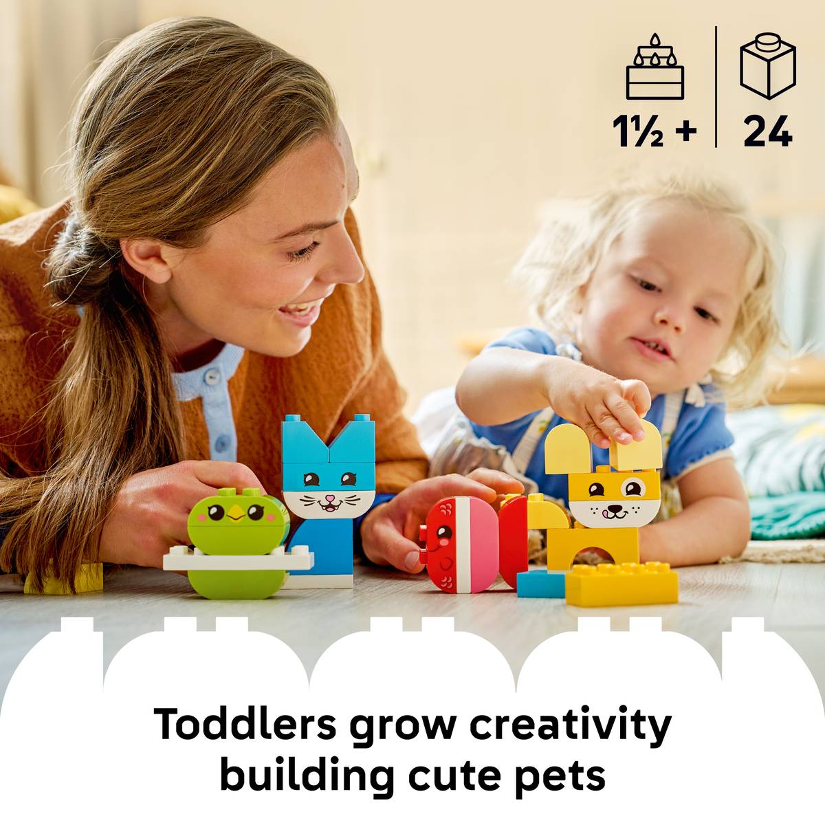 LEGO DUPLO - 3-in-1 Creative Cute Pets - 24 Pieces