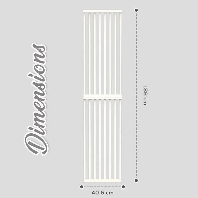 Baby Safe Gate Extension for Tall Metal Safety Gate – 40.5 x 186cm, White