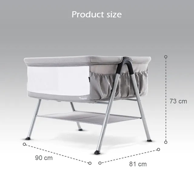 Teknum Fellow 2 Twin Bedside Crib Bassinet – Grey