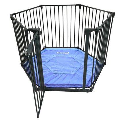 Baby Safe Convertible Playpen With Mat – Grey