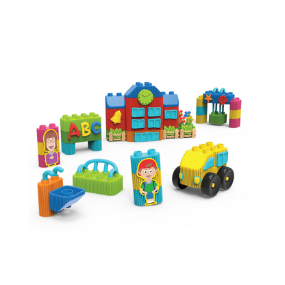 BILDO - Fire Station Blocks & Dough Set - 48 Pieces