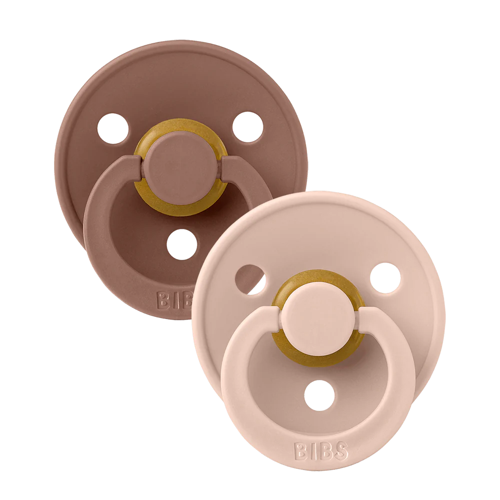 BIBS Pacifier Colour 2 Pack Latex Size 2 (Woodchuck/Blush)