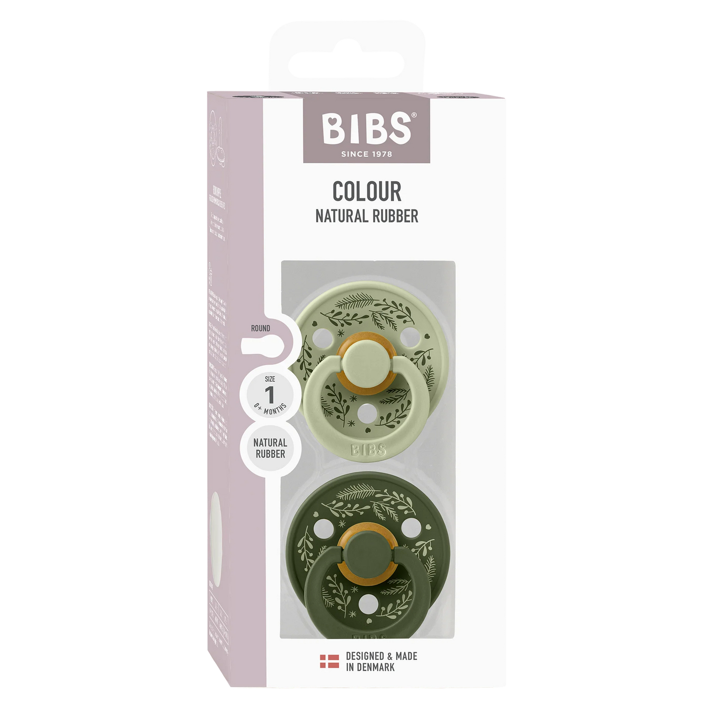 BIBS Pacifier Colour Holiday Leaf Latex - Pack of 2 (Size 1 )