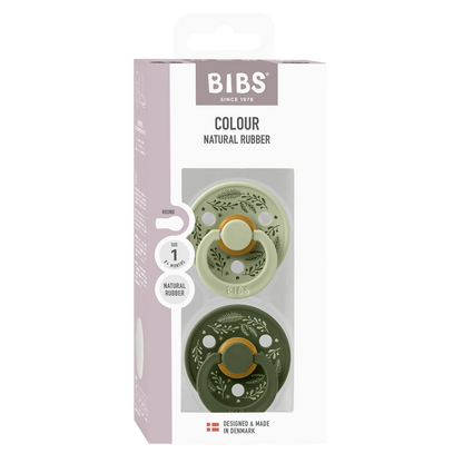 BIBS Pacifier Colour Holiday Leaf Latex - Pack of 2 (Size 1 )