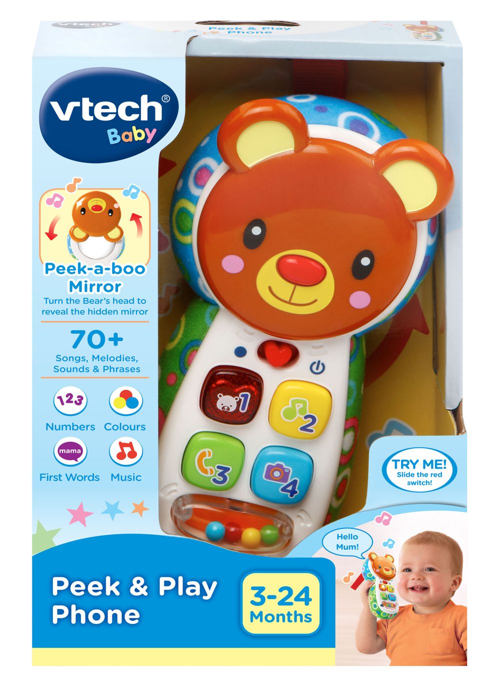 VTech Peek A Boo Musical Phone Multicolor