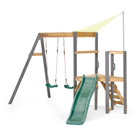 Plum - Barbary Wooden Playcentre Swing & Slide Climbing Frame