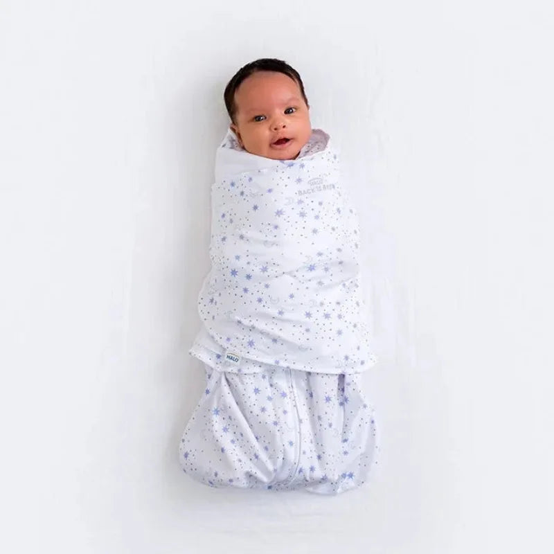 Halo SleepSack 100% Cotton Swaddle - Midnight Moons Blue (1.5 TOG)