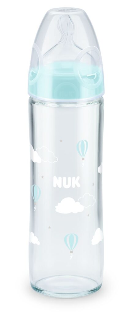 زجاجة NUK الكلاسيكية الجديدة الزجاجية، من 0 إلى 6 أشهر، 240ml