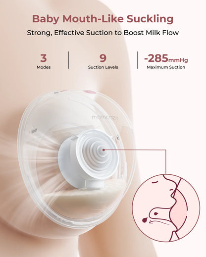 Momcozy M5 Smart Wearable Breast Pump – Upgraded with App Control (Grey)