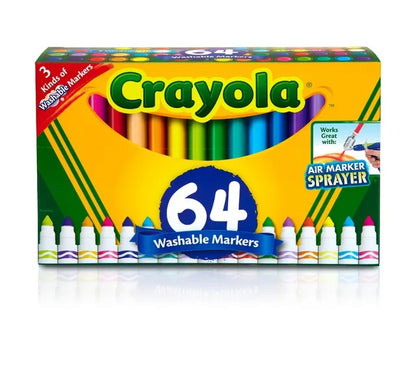 Crayola Washable Marker Set – Multicolor, 64 Pcs