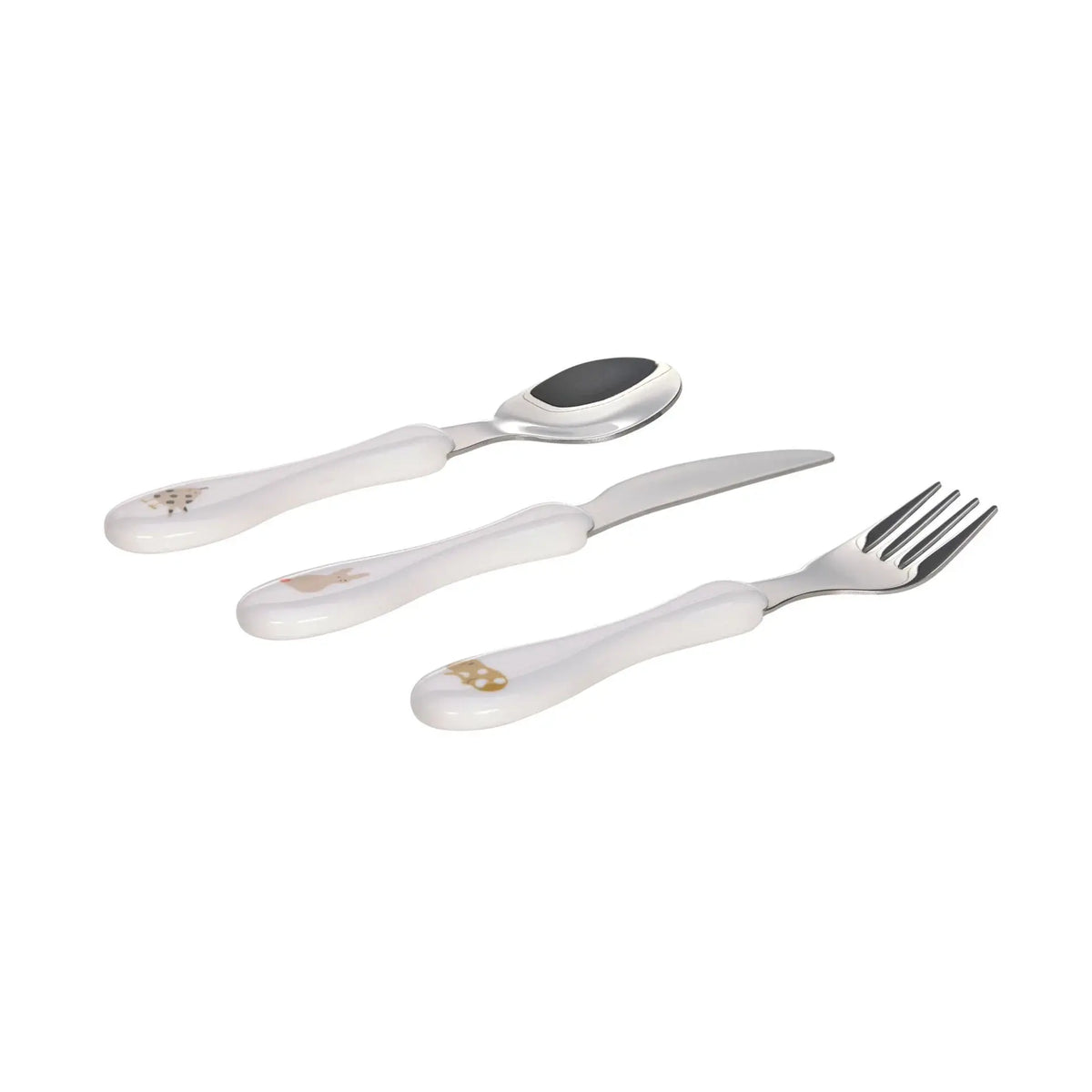 Lassig Cutlery With Porcelain Handle (Little Mateys Spicy Orange) - Pack of 3