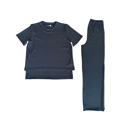 Become a Mom Cherry Stripe Suit (Dark Charcoal, XXL)